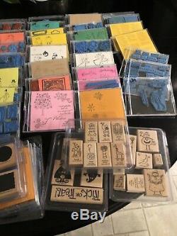 Stampin Up stamp sets Lot Of Retired Stamps EUC With Bonus Free Acrylic Mounts