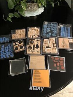 Stampin Up stamp sets Lot Of Retired Stamps EUC With Bonus Free Acrylic Mounts