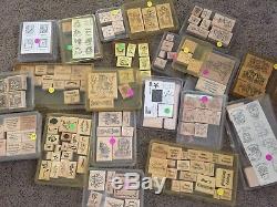 Stampin Up wood mounted sets. 22 sets, over 170 several are uncut, brand new