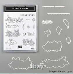 Stampin up Bloom & Grow photopolymer stamp set + Budding Blooms dies Brand New