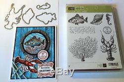 Stampin up By the Tide clear set & dies by daveLobster SeahorseNautical