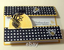 Stampin up Honey Bee cling set & matching Detailed Bee DiesNEW + Window Card