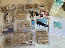 Stampin up Ink Pads, 12 Stamp Sets, Stamp-a-ma-jig, Punch, Blender Pens, Paper