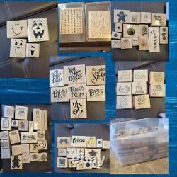 Stampin' up Rubber Stamps Wooden Mounted 29 sets & loose sets 400 stamps