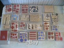 Stampin up Scrapbook Rubber Stamp Lot of 33 sets /boxes Alphabet Flowers Hearts