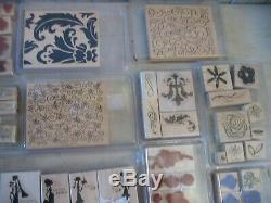 Stampin up Scrapbook Rubber Stamp Lot of 33 sets /boxes Alphabet Flowers Hearts