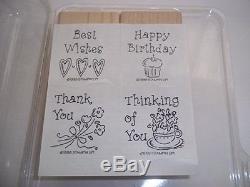 Stampin up Simple Wishes Set of 4 Rubber Stamps