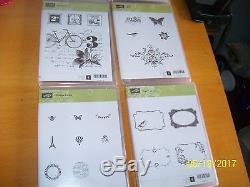 Stampin up huge lot sets UNMOUNTED rubber stamps mixed floral phrases MISC