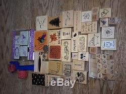 Stampin up lot and more some rare and htf sets wood rubber stamps halloween love