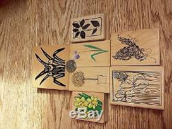 Stampin up lot and more some rare and htf sets wood rubber stamps halloween love