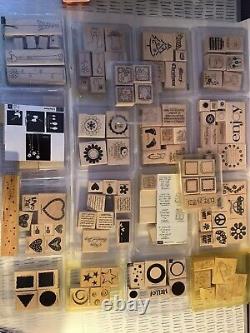 Stampin up lot of 120 stamps alot of new sets retired