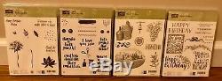 Stampin up lot of 17 stamp sets, some wood some not