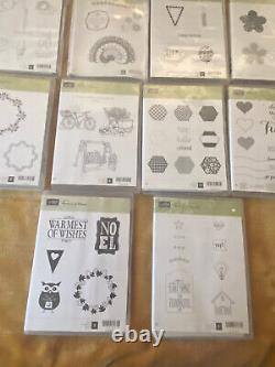 Stampin up stamp sets LOT 21 boxes 9 ink pads 46 stamps Please READ THX
