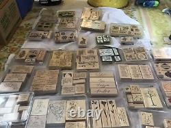Stampin up stamp sets lot (Roughly 208 Stamps) Retired (40 Sets)