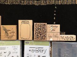 Stampin up stamps, wooden stamps, and misc stamp sets- used