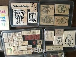 Stampin up wooden stamp sets lot
