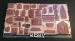 Vintage 1994 STAMPIN UP DOLLHOUSE Victorian Stamp Set COMPLETE Wood Mounted EXC
