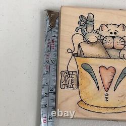 Vintage 1999 Dianna Marcum Stampassions Cat Nip Tea Rubber Stamp Stamper H 4291