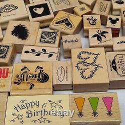 Vintage Lot Of 230+ Mixed Rubber Stamps Stamp Some Stampin Up Sets Scrapbook