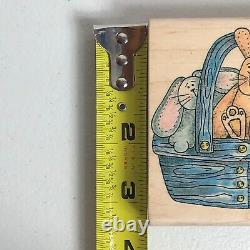 Vintage Stampassions Dianna Marcum Basket N Bunnies Rubber Stamp Stamper G 4253