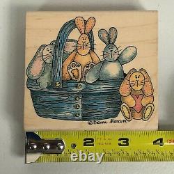 Vintage Stampassions Dianna Marcum Basket N Bunnies Rubber Stamp Stamper G 4253