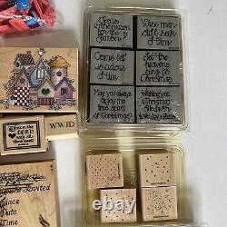 Vintage Stampin Up! D. O. T. S. Misc. Retired Rubber Stamp Sets/Singles Large Lot