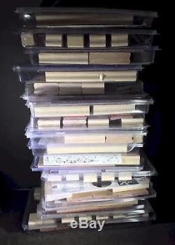 W Huge Lot New Stampin Up 62 Sets. Wood Mount Scrapbooking Rubber Stamps