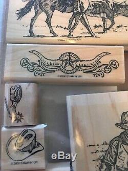 WILD WILD WEST Stampin' Up Set RETIRED Rare Horse Cowboy Boots Spurs Saddle 2002