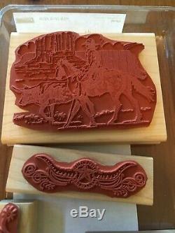 WILD WILD WEST Stampin' Up Set RETIRED Rare Horse Cowboy Boots Spurs Saddle 2002