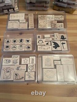 WOW! 31 Retired Stampin Up! Wood/Rubber Set Lot! Over 200 Stamps Some New