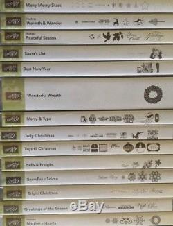 Wholesale LOT 17 Stampin' Up Rubber Set Christmas Holiday RETIRED Variety Words