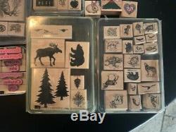 Wood Rubber Stamps Stampin Up Yukon Wildlife Teacher Sports Soccer set lot